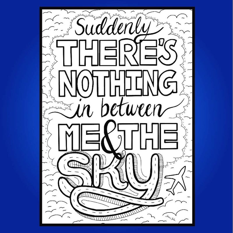 Coloring Broadway - COME FROM AWAY inspired Coloring Postcards (Set of 4) â€œMe & The Skyâ€ Collection, Broadway Musical Merchandise, Ideal Gift for a Broadway Theater Lover - Image 2